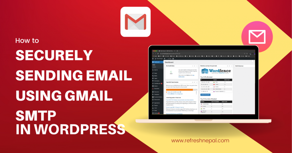 How to securely sending email using gmail SMTP in wordpress